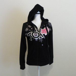 Black Pink Fox Racing Hoodie Jacket M